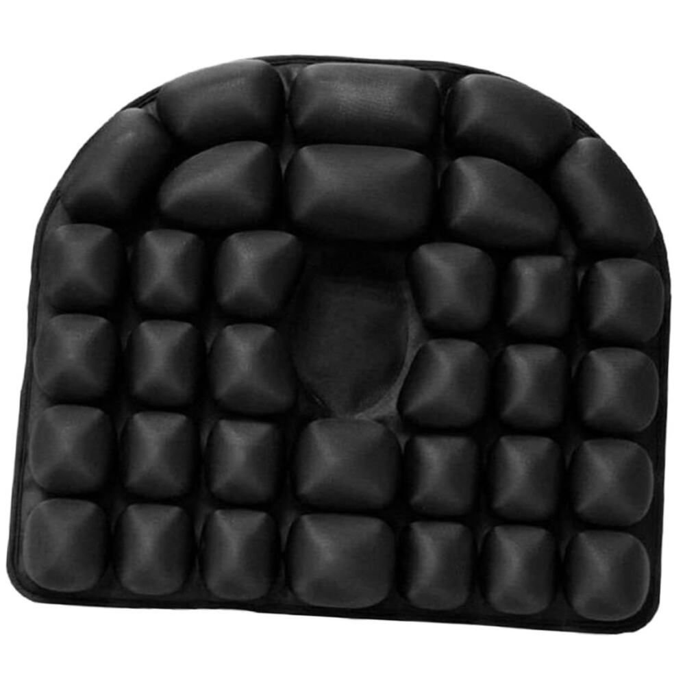 Inflatable 3D Car Seat Cushion Black Non Slip Chair Pad Travel Office